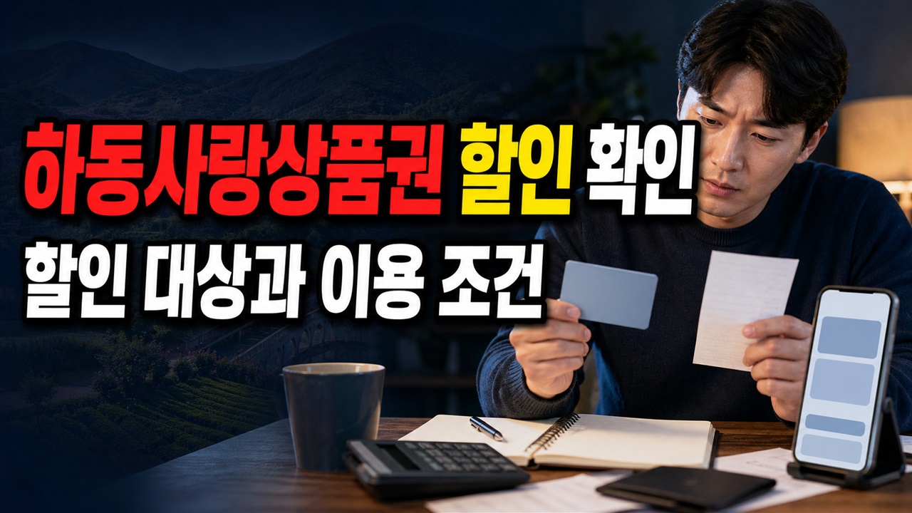 지역화페(하동사랑상품권) 모바일 하동사랑상품권 12% 할인은 매월 상시일까? 앱 구매 전 확인할 조건 관련 핵심 정보를 상징적으로 보여주는 썸네일 이미지