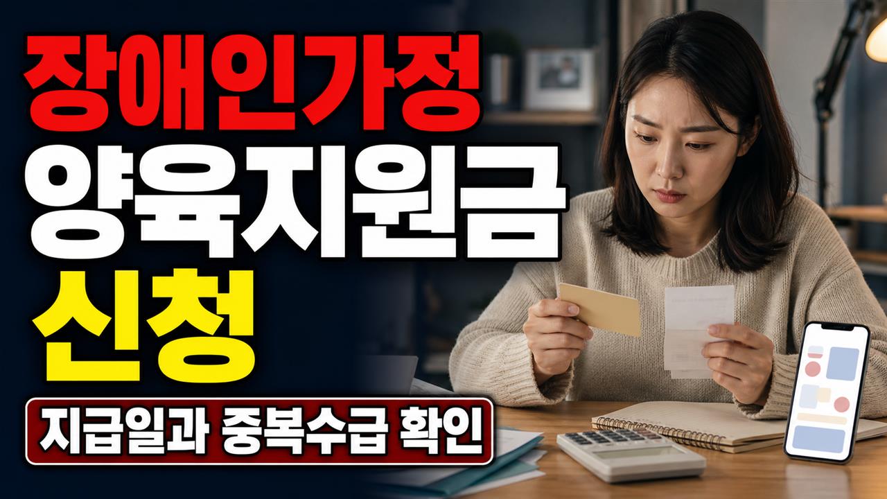 지급일·중복수급은 아직 확인 필요, 장애인가정 양육지원금 신청 전 무엇을 물어볼까? 관련 핵심 정보를 상징적으로 보여주는 썸네일 이미지