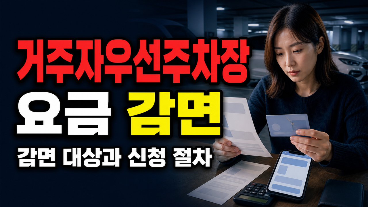 전일 5만원·주간 3만원·야간 2만원, 성동구 거주자우선주차 감면에서 빠지는 지정구획｜성동구 내 공영주차장 및 거주자우선주차장 요금 감면 관련 핵심 정보를 상징적으로 보여주는 썸네일 이미지