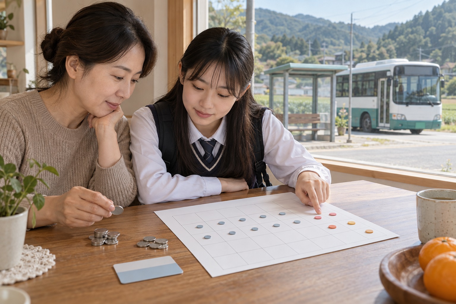 등교일과 추가 외출에 따른 월 교통비 비교 내용을 설명하는 관련 이미지