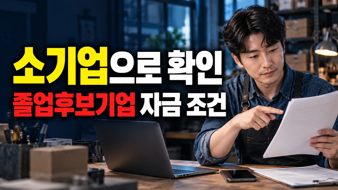 소기업으로 성장하면 금리가 내려간다? 졸업후보기업의 혁신성장촉진자금 조건 관련 핵심 정보를 상징적으로 보여주는 썸네일 이미지