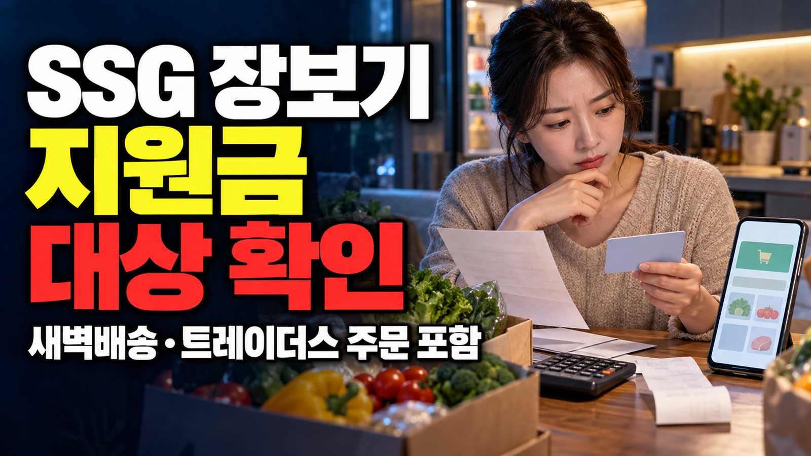 새벽배송·트레이더스 주문도 포함되는 SSG 장보기 지원금 대상 관련 핵심 정보를 상징적으로 보여주는 썸네일 이미지