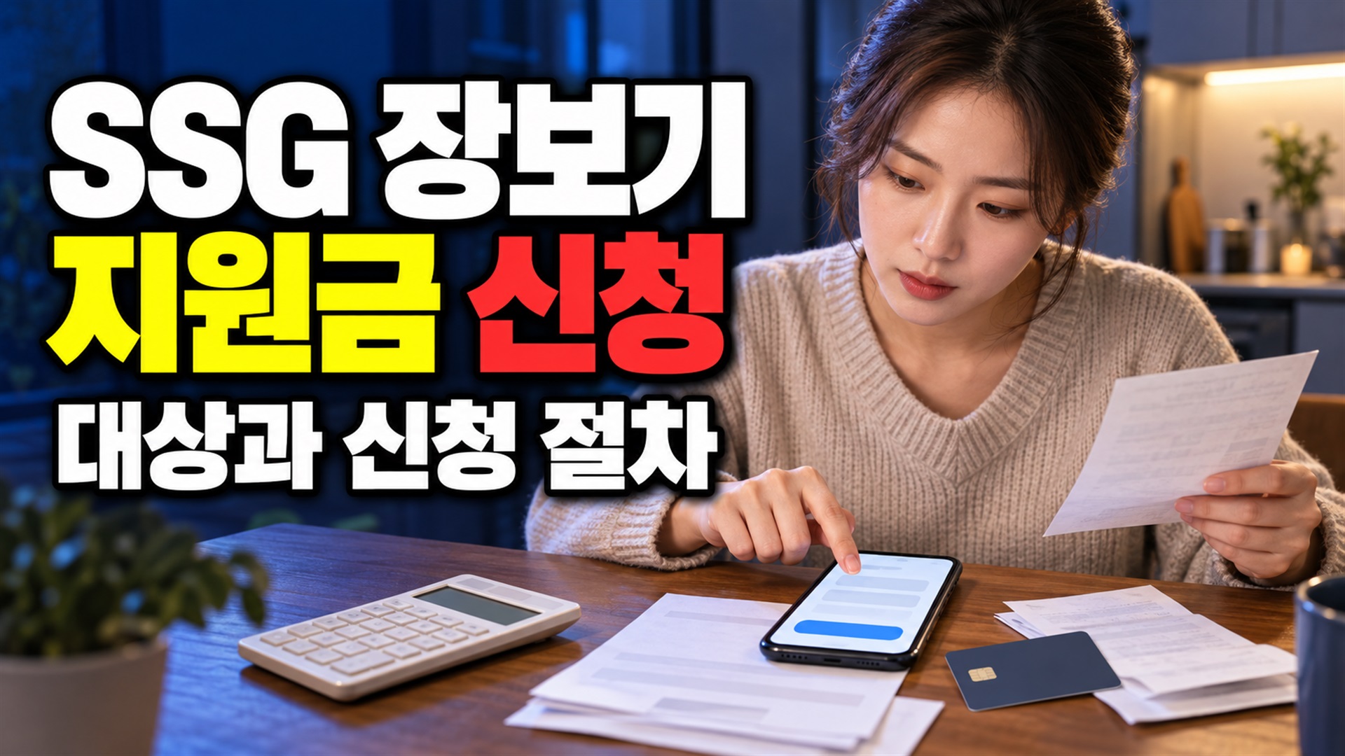 결제 후 누를 버튼은? SSG 장보기 지원금 신청 순서 관련 핵심 정보를 상징적으로 보여주는 썸네일 이미지