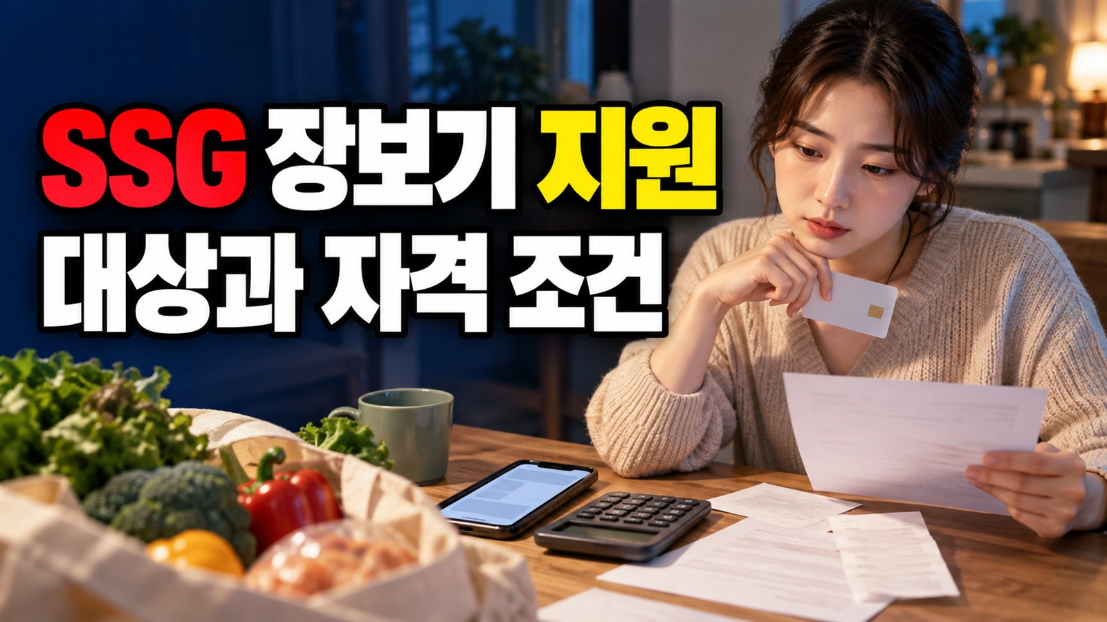 10월 20일 지급 예정, SSG 장보기 지원금 7천원 유효기간은 30일 관련 핵심 정보를 상징적으로 보여주는 썸네일 이미지