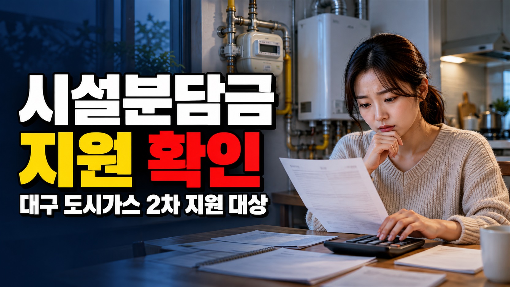 도시가스 수요가시설분담금 지원 4~9월에 공급됐다면? 대구 도시가스 시설분담금 2차 대상 기간 관련 핵심 정보를 상징적으로 보여주는 썸네일 이미지