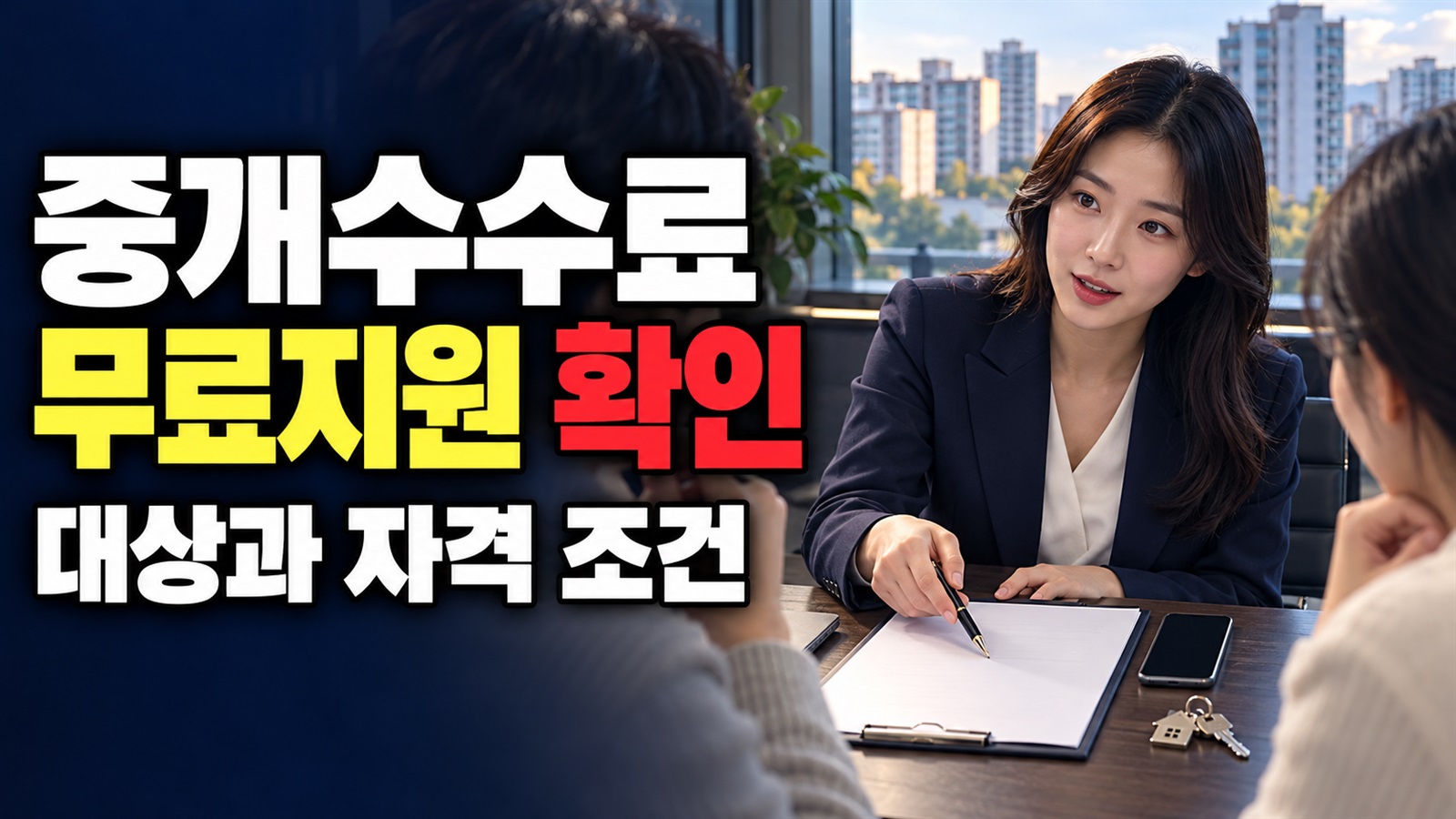 계약 전 협의가 필요한 광진구 중개수수료 무료지원 서비스, 자동 적용될까? 관련 핵심 정보를 상징적으로 보여주는 썸네일 이미지