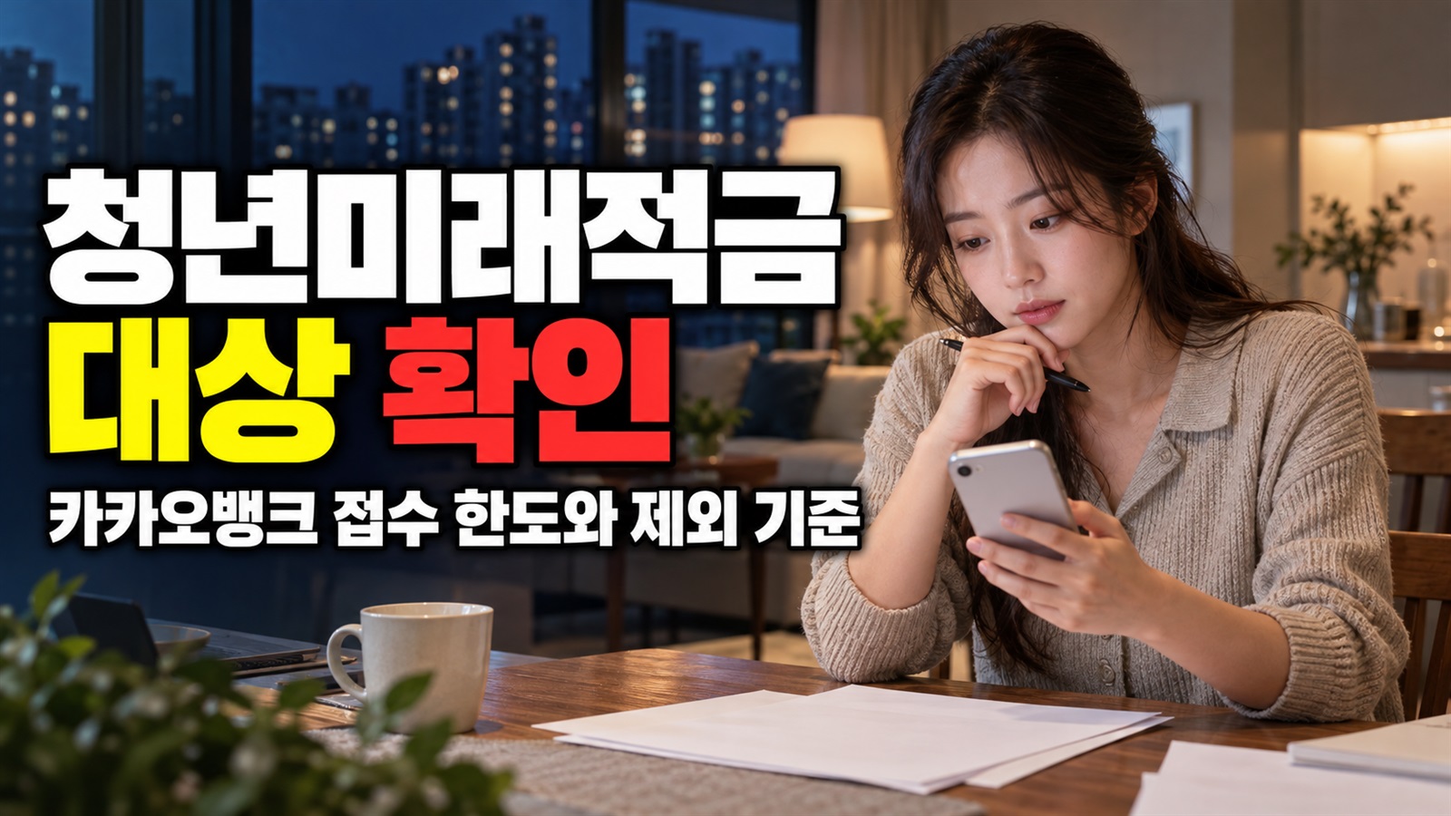 나도 해당될까? 청년미래적금 카카오뱅크 접수 한도 대상과 제외 기준 관련 핵심 정보를 상징적으로 보여주는 썸네일 이미지