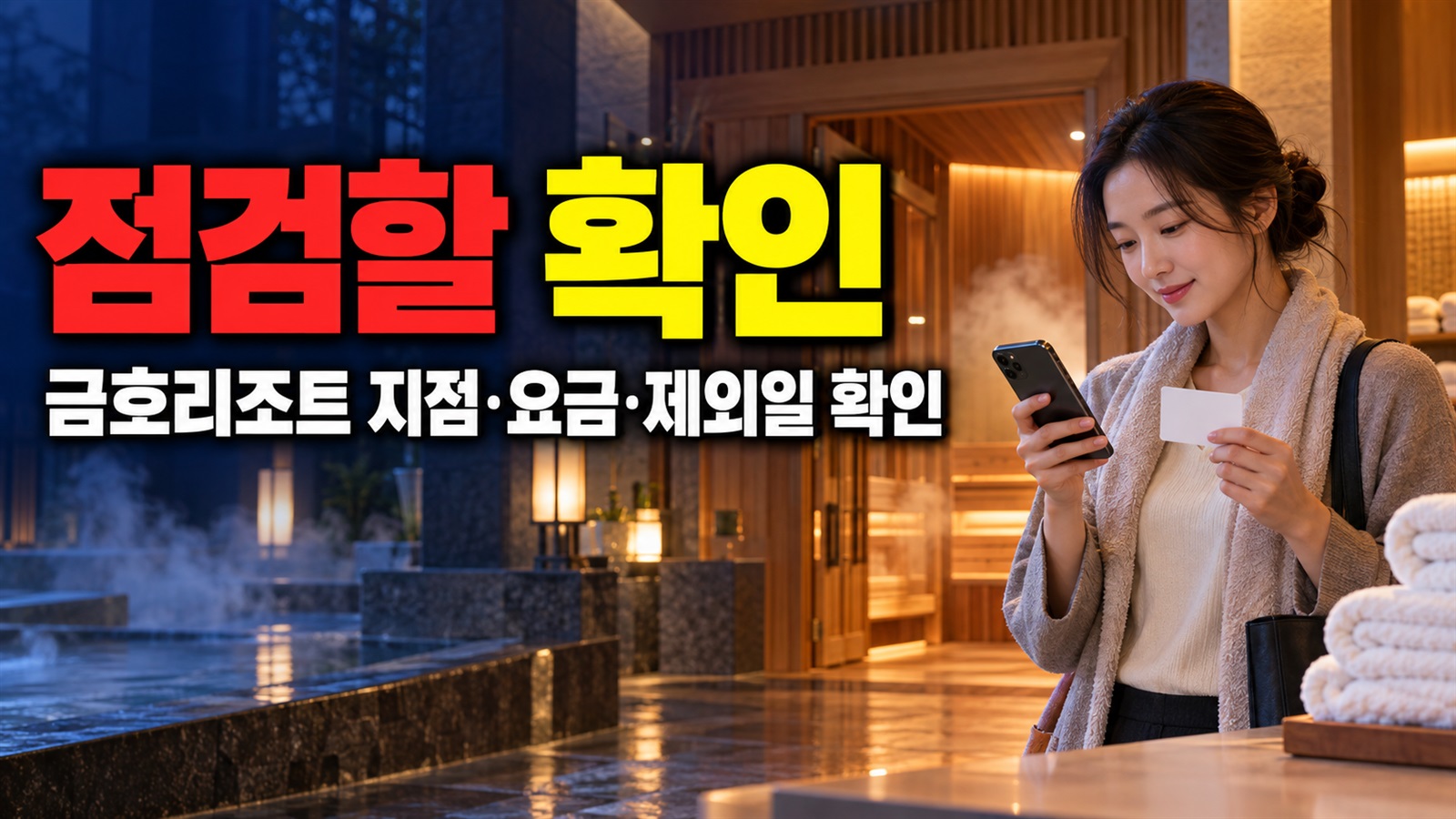 방문 전 점검할 금호리조트 사우나 1+1 쿠폰의 지점·요금·제외일 관련 핵심 정보를 상징적으로 보여주는 썸네일 이미지