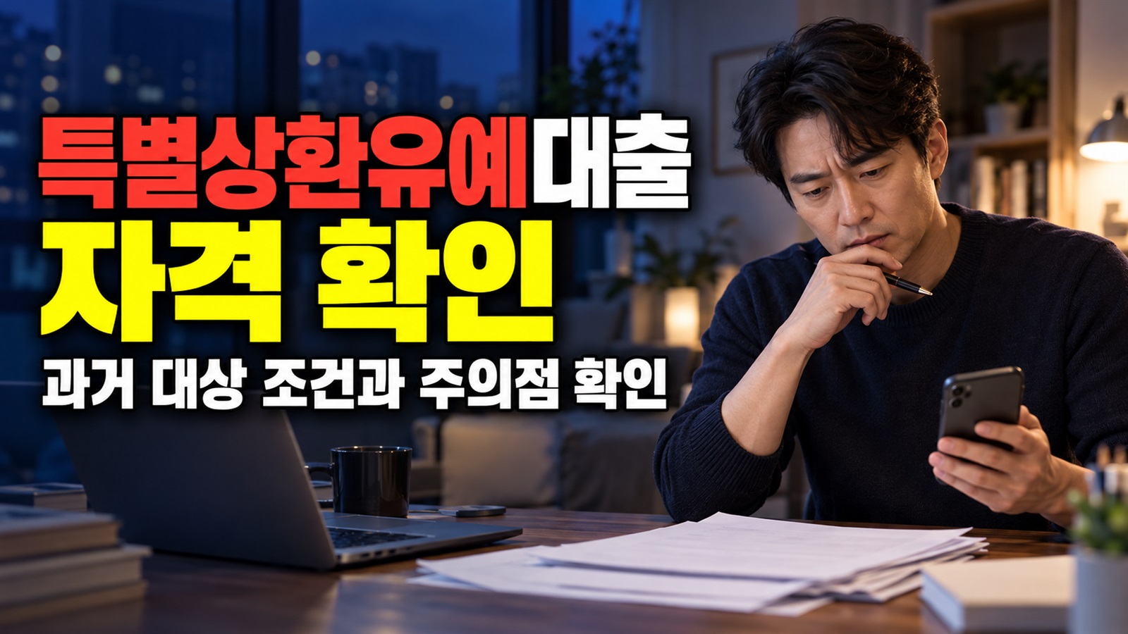 내 자격을 판단하기 전, 특별상환유예대출 과거 대상 조건 주의점 관련 핵심 정보를 상징적으로 보여주는 썸네일 이미지