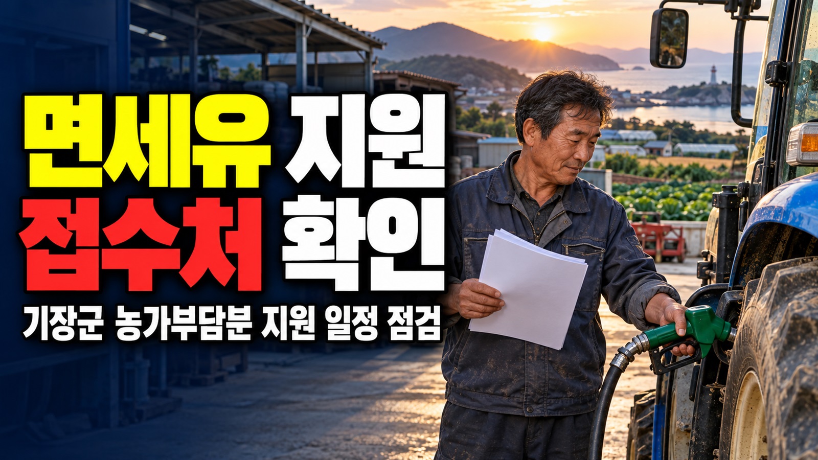 상시신청 안내를 봤다면? 기장군 면세유 농가부담분 지원 접수처와 일정 점검 관련 핵심 정보를 상징적으로 보여주는 썸네일 이미지