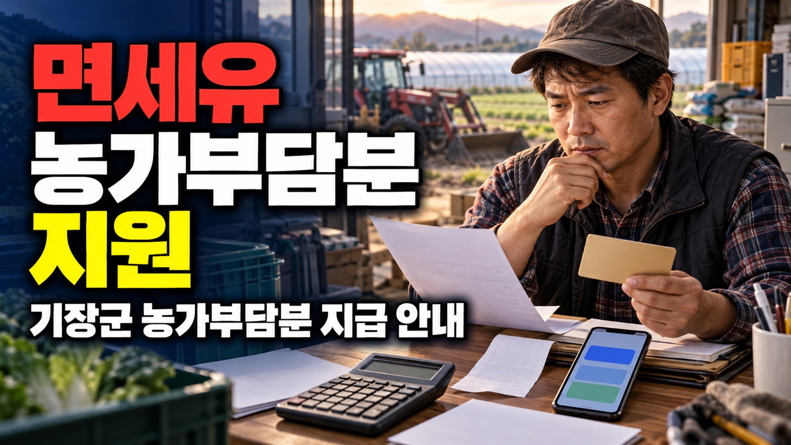 현금(감면)은 계좌 입금일까? 기장군 면세유 농가부담분 지원의 지급 안내 읽는 법 관련 핵심 정보를 상징적으로 보여주는 썸네일 이미지