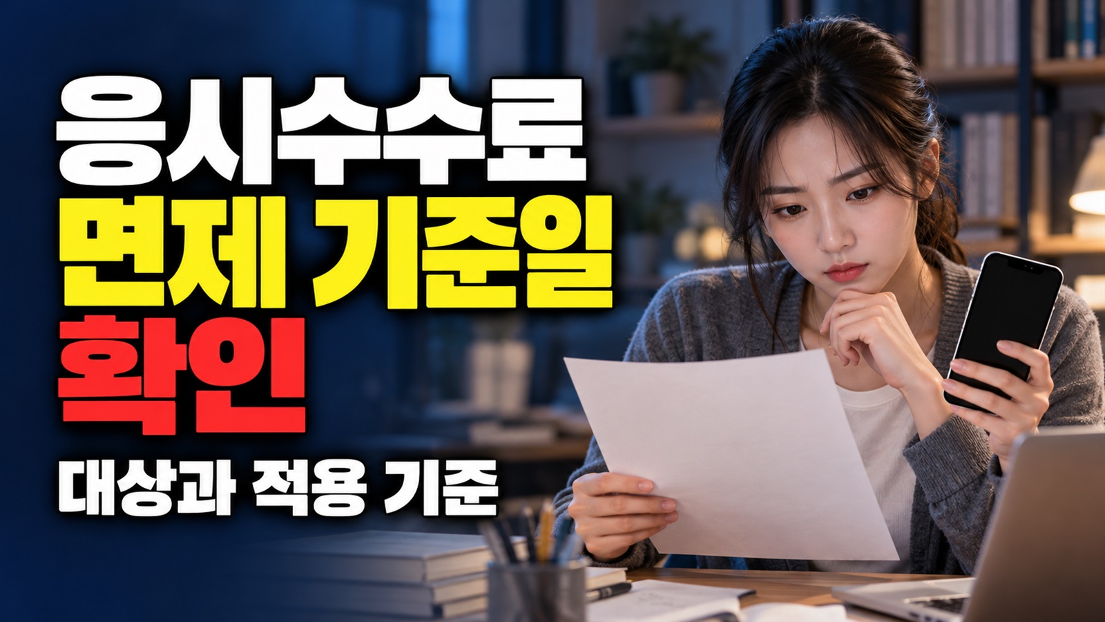 접수 뒤 수급자로 선정됐다면? 국가공무원 시험 응시수수료 면제 기준일｜국가공무원 채용시험 사회적 취약계층 응시수수료 면제 관련 핵심 정보를 상징적으로 보여주는 썸네일 이미지