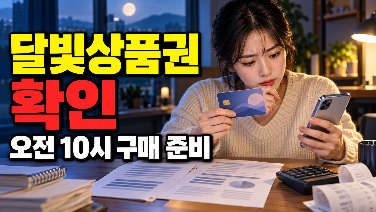 10월 23일 오전 10시 구매 준비, 달빛상품권 월 한도와 보유 한도 구분하기 관련 핵심 정보를 상징적으로 보여주는 썸네일 이미지