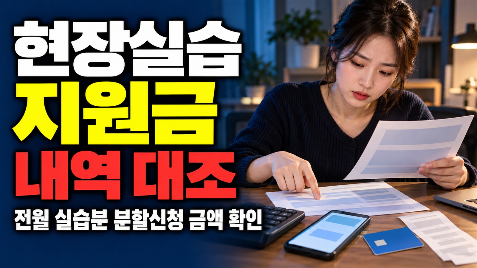 전월 실습분도 신청했는데 금액이 다르다면, 현장실습 지원금 분할신청 내역 대조 관련 핵심 정보를 상징적으로 보여주는 썸네일 이미지