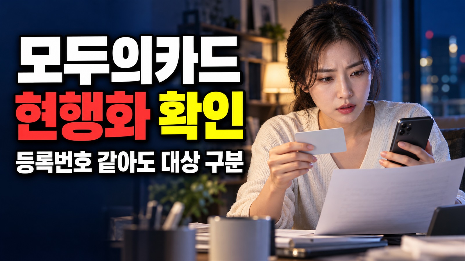 등록번호가 같아도 바꿔야 할까? 모두의카드 현행화 대상 구분 관련 핵심 정보를 상징적으로 보여주는 썸네일 이미지