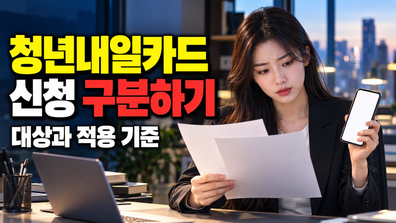 입사 후 5개월 이내 참여신청, 청년내일카드 인정신청과 구분하기 관련 핵심 정보를 상징적으로 보여주는 썸네일 이미지