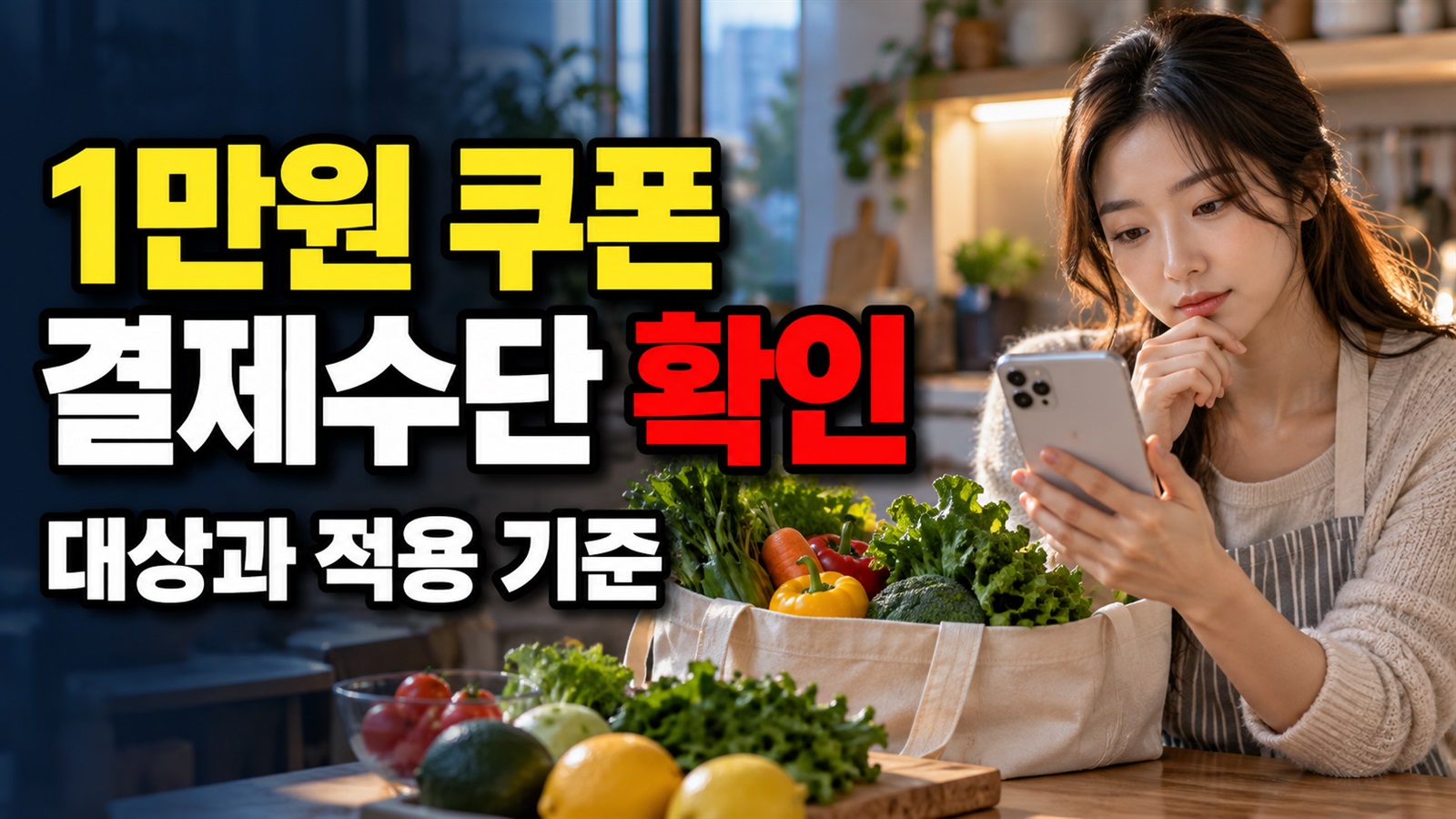 결제수단부터 살펴보세요: 쓱 장보기 페스타 1만원 쿠폰은 SSG페이 사용 조건 관련 핵심 정보를 상징적으로 보여주는 썸네일 이미지