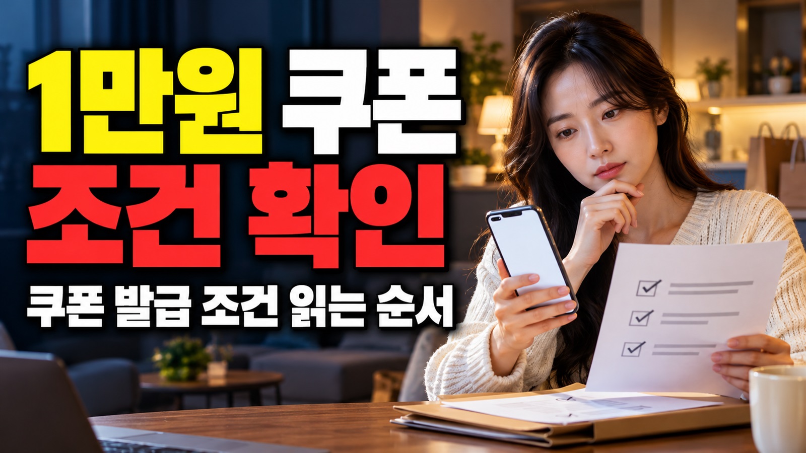 로그인 후 어디를 볼까? 쓱 장보기 페스타 1만원 쿠폰 발급 조건 읽는 순서 관련 핵심 정보를 상징적으로 보여주는 썸네일 이미지