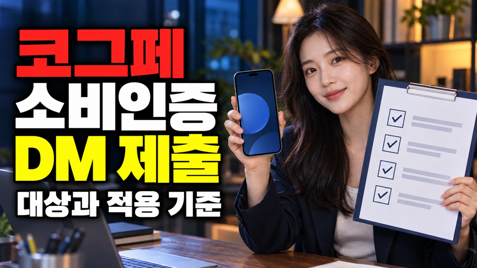 게시물 링크와 영수증, 코그페 소비인증 DM에 무엇을 보내야 하나｜코리아 그랜드 페스티벌 소비인증 영수증 DM 제출 관련 핵심 정보를 상징적으로 보여주는 썸네일 이미지