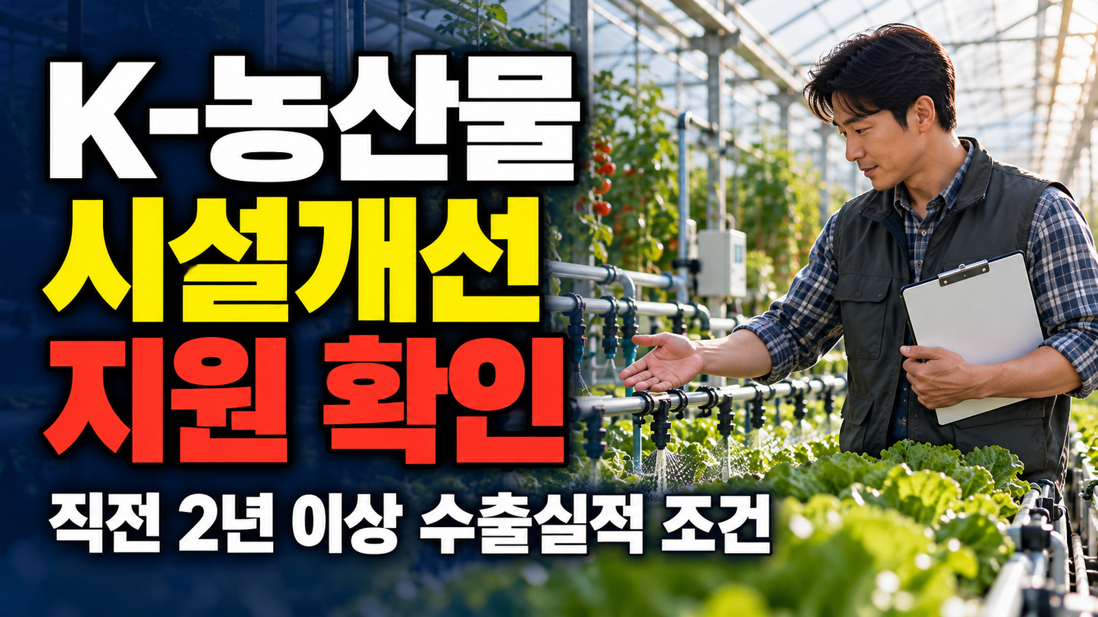 수출실적 ‘직전 2년 이상’, K-농산물 시설개선 지원 대상 문구 읽기 관련 핵심 정보를 상징적으로 보여주는 썸네일 이미지