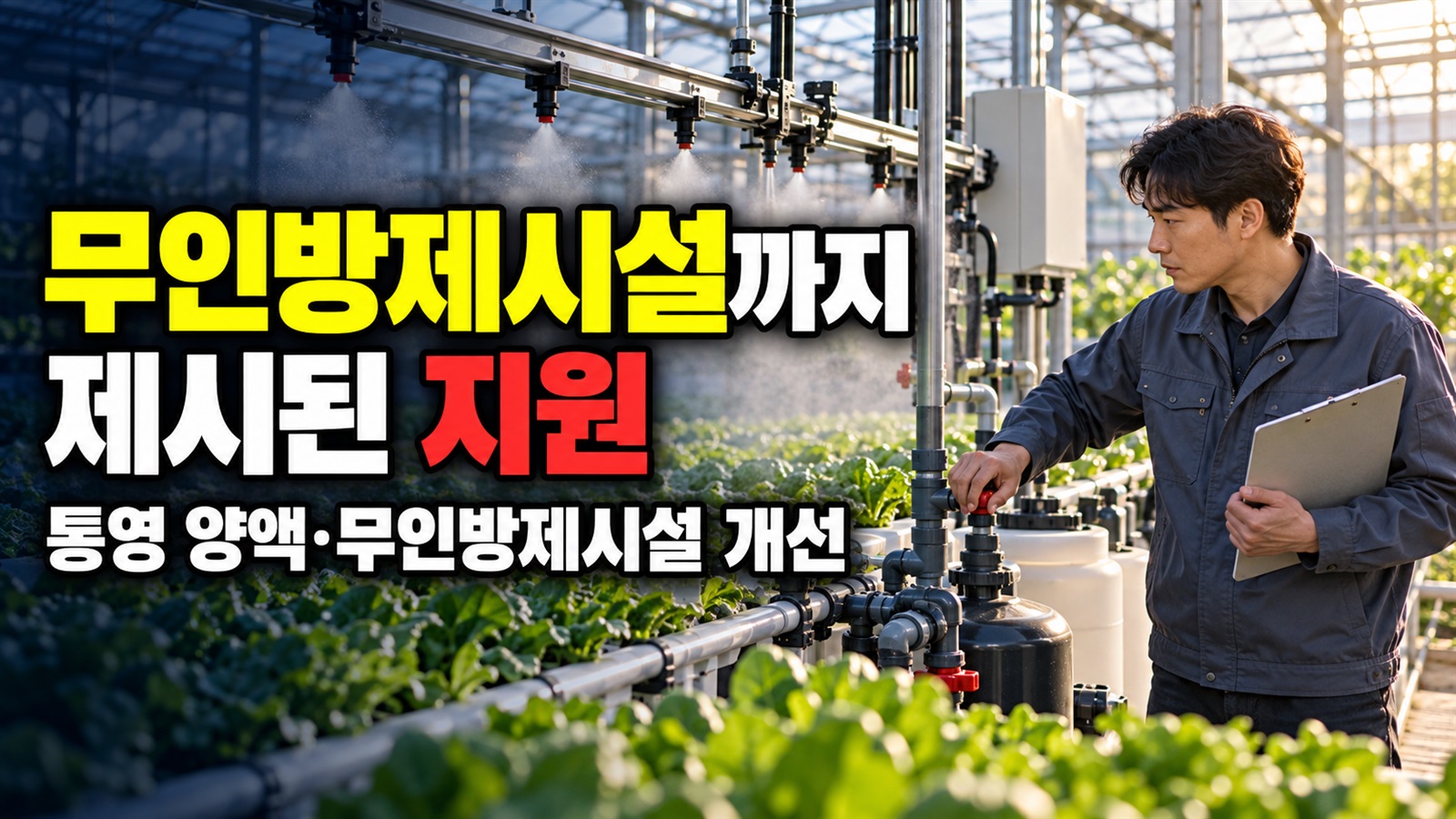 양액·무인방제시설까지 제시된 지원 범위는? 통영 K-농산물 시설개선 관련 핵심 정보를 상징적으로 보여주는 썸네일 이미지