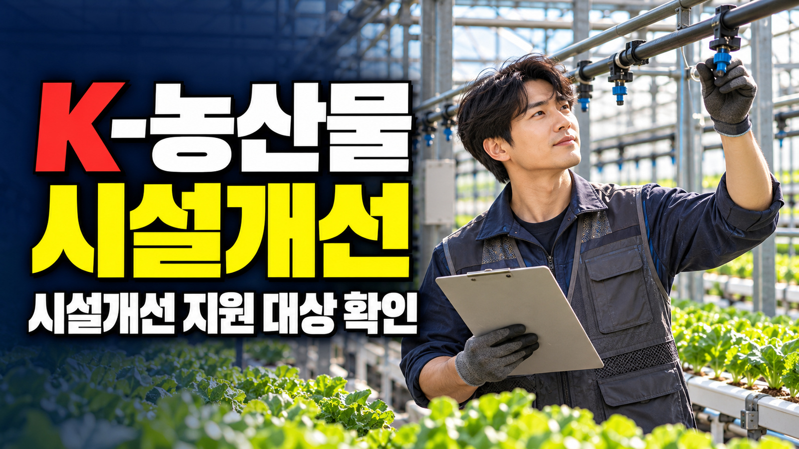 K-농산물 시설개선 지원 관련 핵심 정보를 상징적으로 보여주는 썸네일 이미지