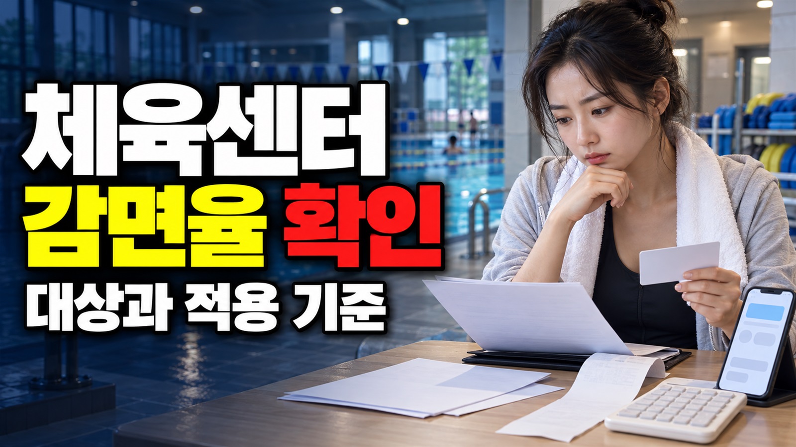 3개월·6개월·12개월 일괄납부, 감면율이 달라지는 수영구국민체육센터 이용료 관련 핵심 정보를 상징적으로 보여주는 썸네일 이미지