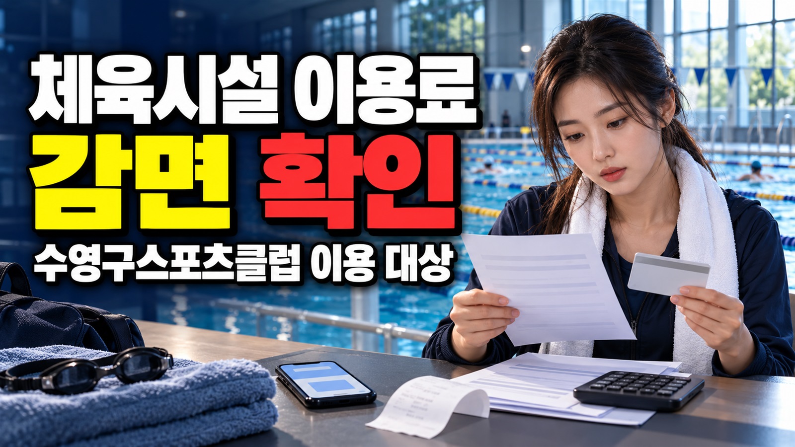 공공체육시설 이용료 감면(수영구스포츠클럽) 관련 핵심 정보를 상징적으로 보여주는 썸네일 이미지