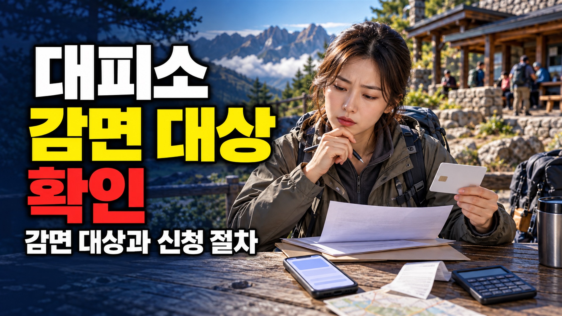 보호자 1명도 포함될까? 국립공원 대피소 100% 감면 대상 관련 핵심 정보를 상징적으로 보여주는 썸네일 이미지