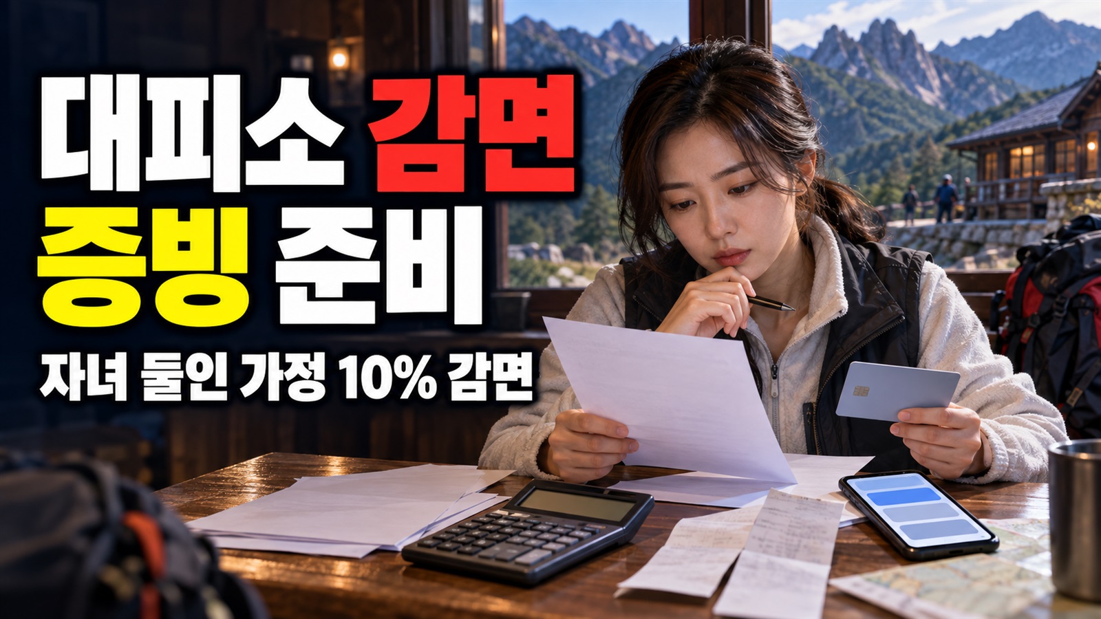 자녀 둘인 가정의 국립공원 대피소 10% 감면, 현장 증빙부터 준비 관련 핵심 정보를 상징적으로 보여주는 썸네일 이미지