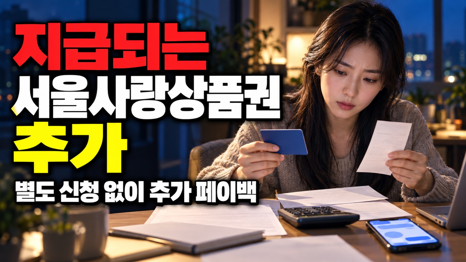 별도 신청 없이 지급되는 서울사랑상품권 추가 페이백, 결제 전 점검 순서 관련 핵심 정보를 상징적으로 보여주는 썸네일 이미지