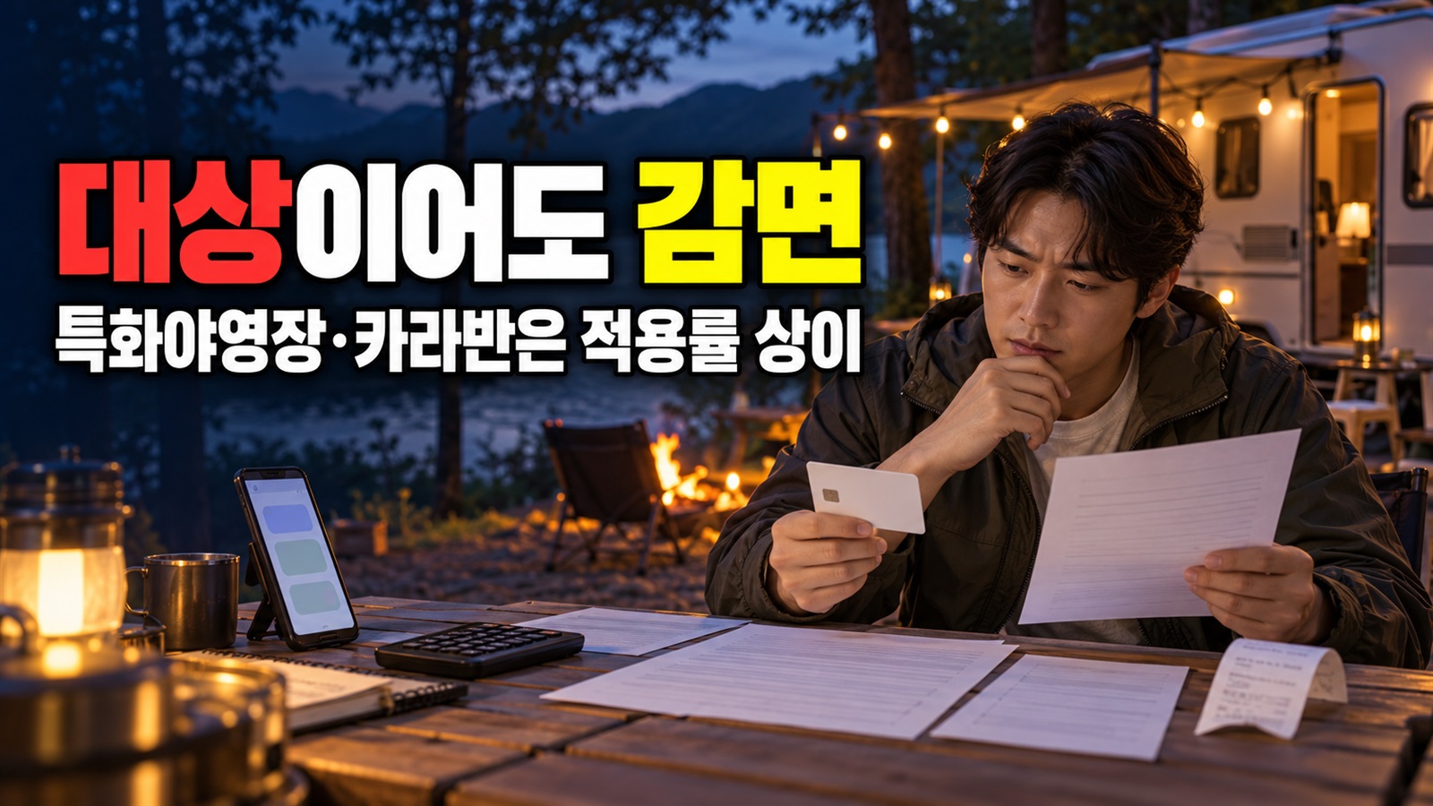 100% 감면 대상이어도 국립공원 특화야영장·카라반은 적용률이 다릅니다 관련 핵심 정보를 상징적으로 보여주는 썸네일 이미지