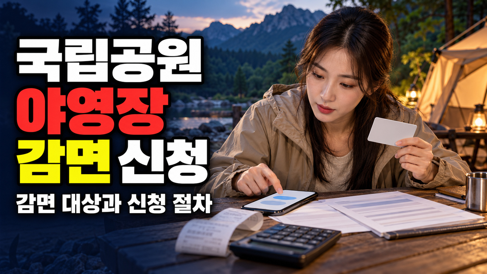 결제 전 자격검증부터, 장애인·국가유공자 국립공원 야영장 감면 신청 순서 관련 핵심 정보를 상징적으로 보여주는 썸네일 이미지