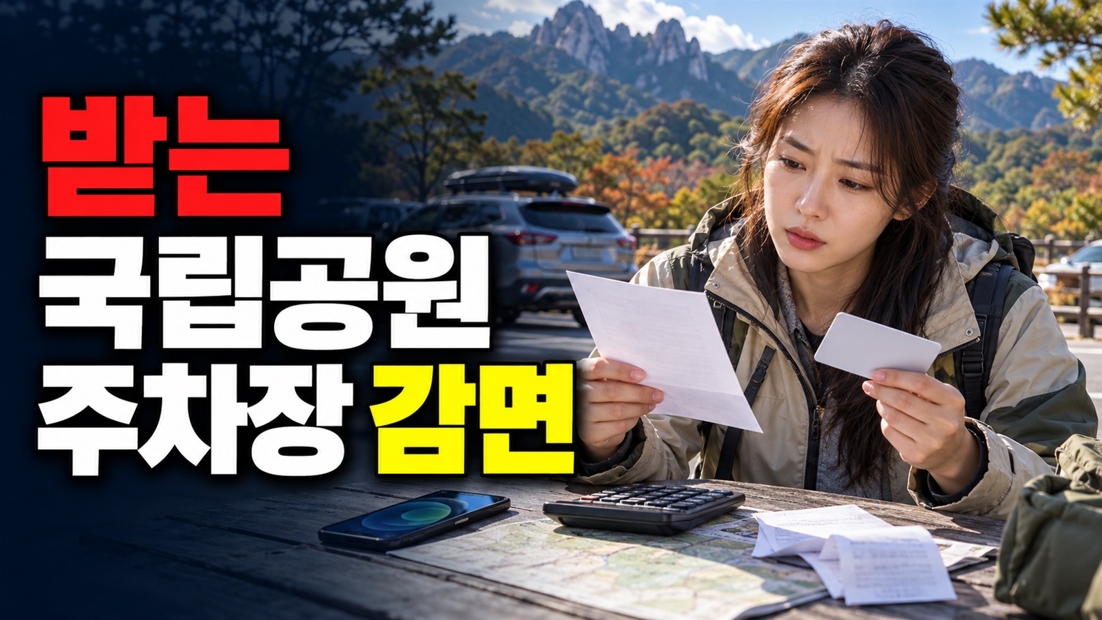 ‘구비서류 해당없음’이어도 증빙은 챙겨야, 현장에서 받는 국립공원 주차장 감면 관련 핵심 정보를 상징적으로 보여주는 썸네일 이미지