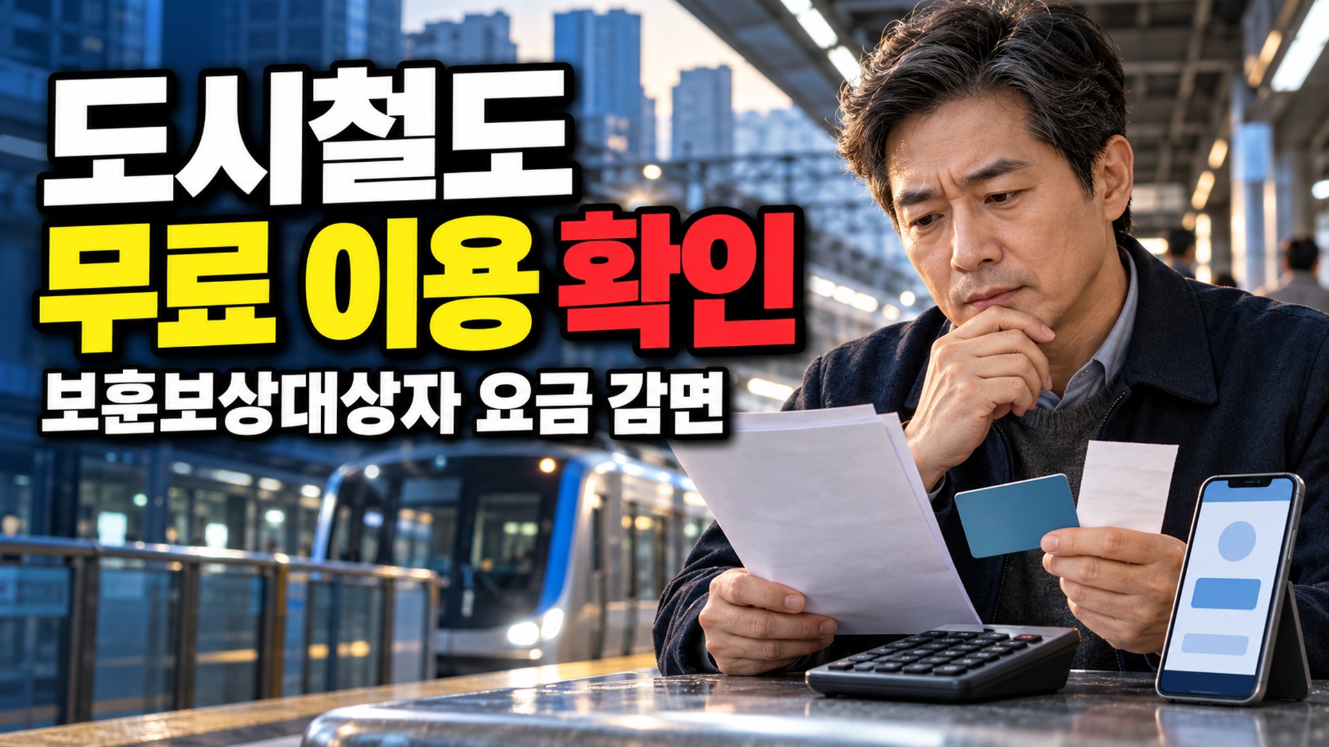 현금 지급이 아니라 무료 이용: 보훈보상대상자 도시철도 요금 감면의 의미 관련 핵심 정보를 상징적으로 보여주는 썸네일 이미지