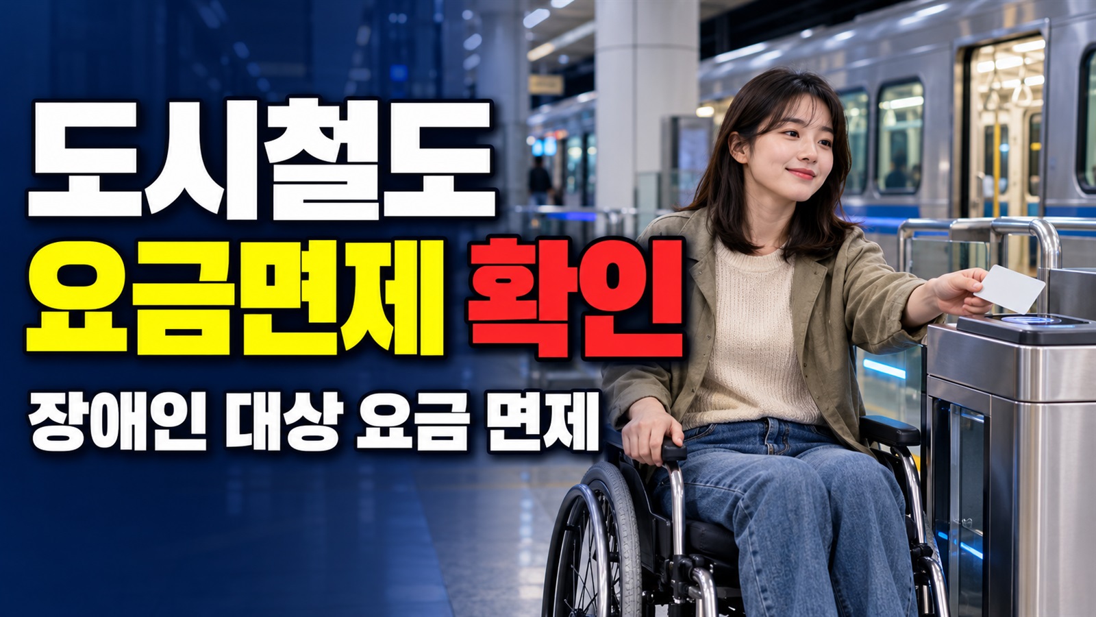 도시철도 요금 면제(장애인) 관련 핵심 정보를 상징적으로 보여주는 썸네일 이미지