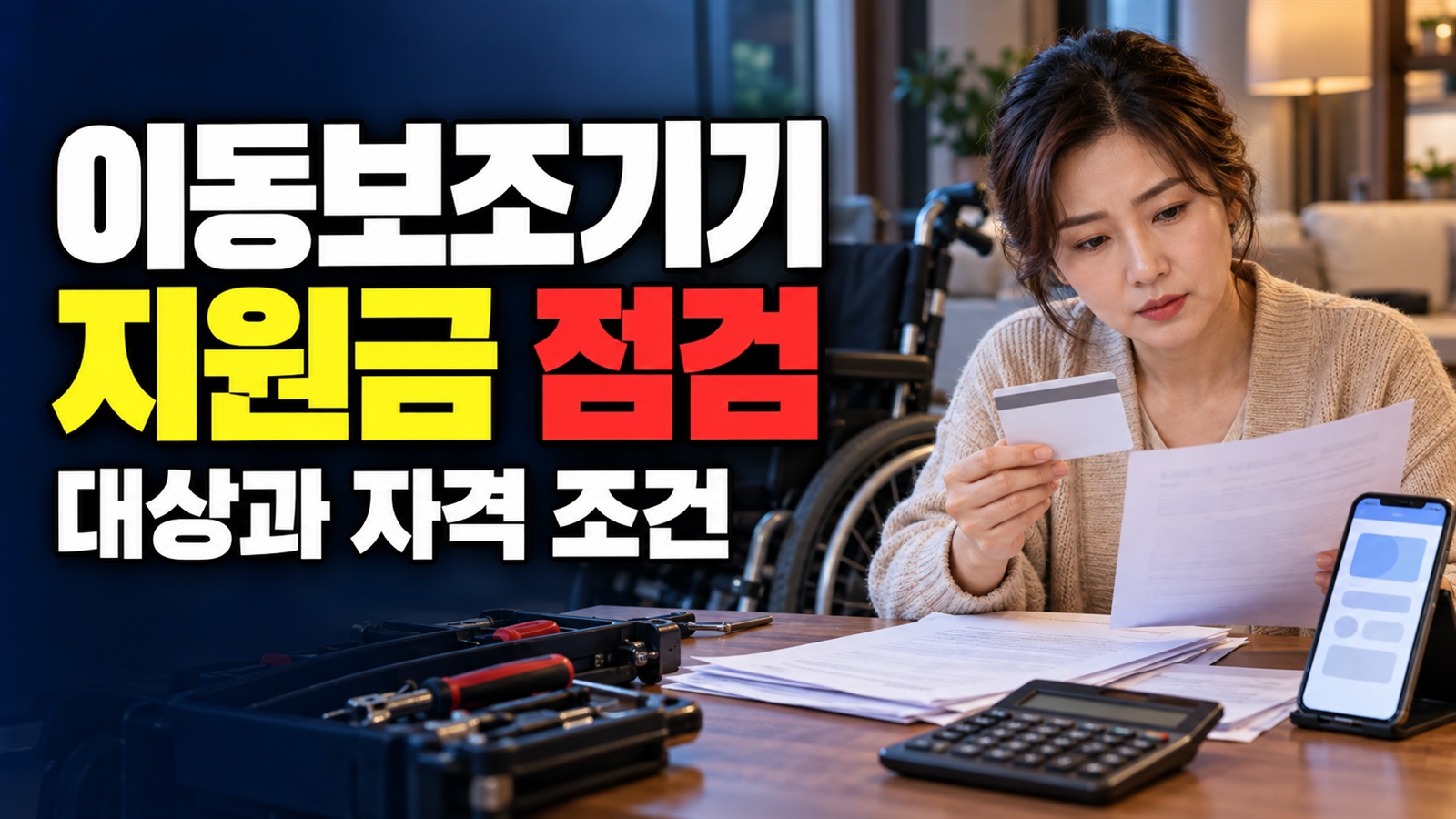 이미 수리비를 냈을 때, 장애인 이동보조기기 지원금 청구 전 점검사항 관련 핵심 정보를 상징적으로 보여주는 썸네일 이미지