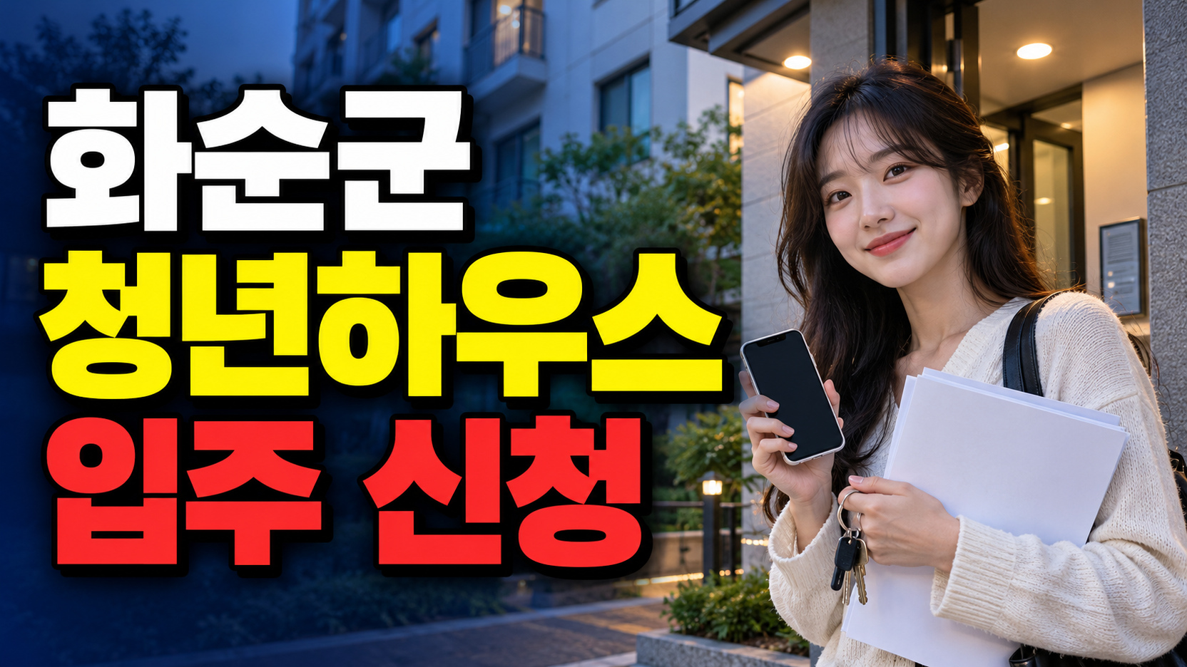 화순군 청년하우스 입주 신청 관련 핵심 정보를 상징적으로 보여주는 썸네일 이미지